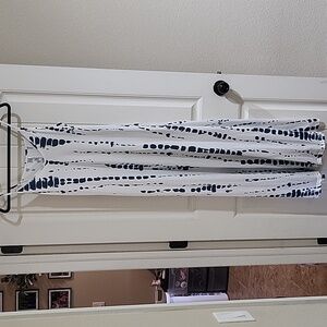 White and Blue Maxi Dress